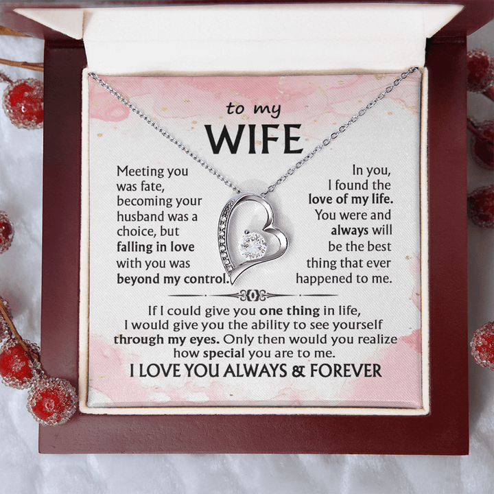 To My Wife - Forever love Necklace - I Love You Always & Forever - The Love Sparkle