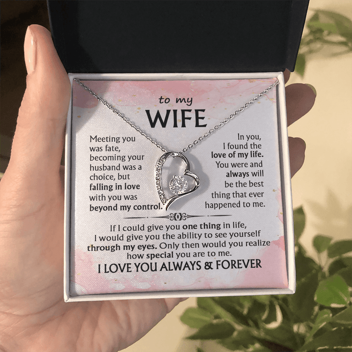To My Wife - Forever love Necklace - I Love You Always & Forever - The Love Sparkle