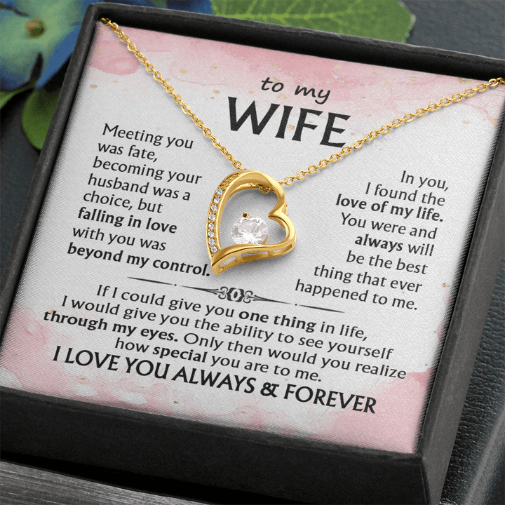 To My Wife - Forever love Necklace - I Love You Always & Forever - The Love Sparkle