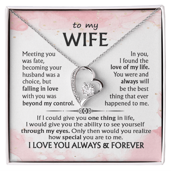 To My Wife - Forever love Necklace - I Love You Always & Forever - The Love Sparkle