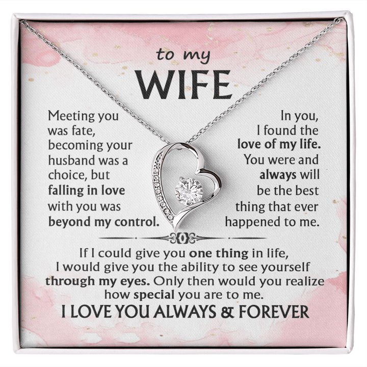 To My Wife - Forever love Necklace - I Love You Always & Forever - The Love Sparkle