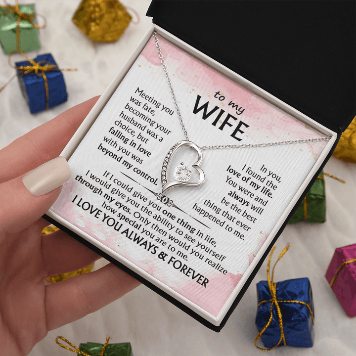 To My Wife - Forever love Necklace - I Love You Always & Forever - The Love Sparkle