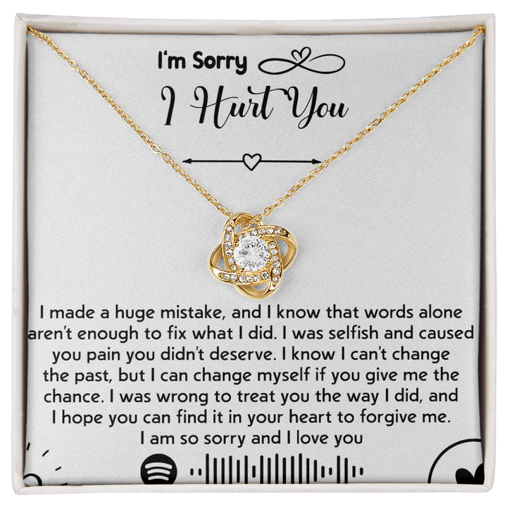 To my Wife [girl friend] - Love Knot Necklace - I'm So Sorry I Hurt You - The Love Sparkle