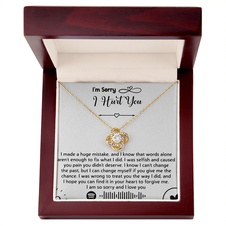 To my Wife [girl friend] - Love Knot Necklace - I'm So Sorry I Hurt You - The Love Sparkle