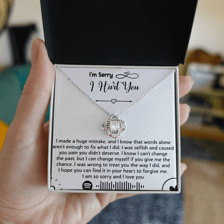 To my Wife [girl friend] - Love Knot Necklace - I'm So Sorry I Hurt You - The Love Sparkle