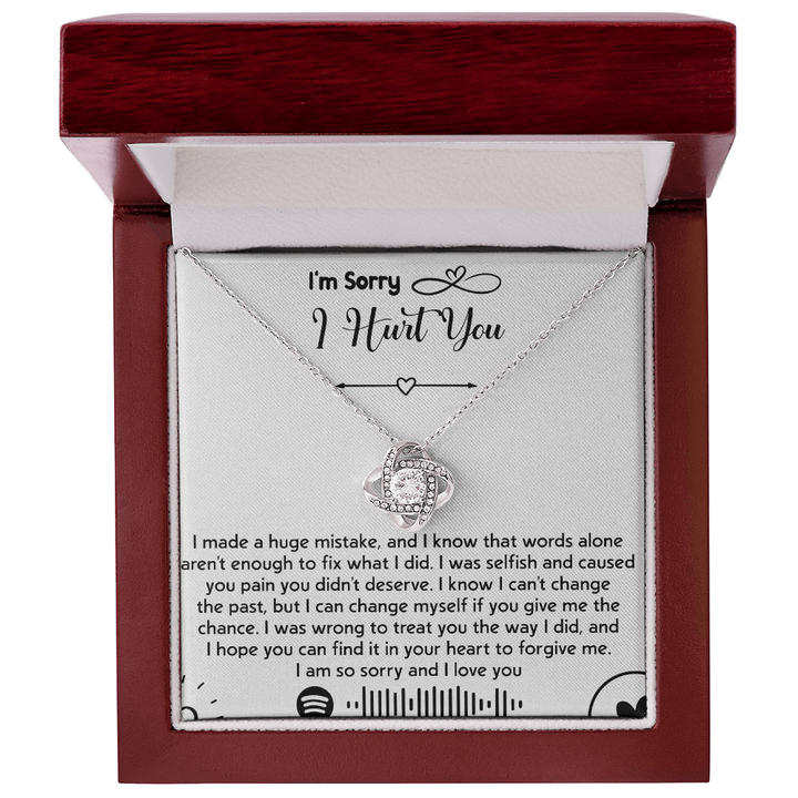 To my Wife [girl friend] - Love Knot Necklace - I'm So Sorry I Hurt You - The Love Sparkle