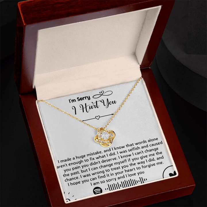 To my Wife [girl friend] - Love Knot Necklace - I'm So Sorry I Hurt You - The Love Sparkle