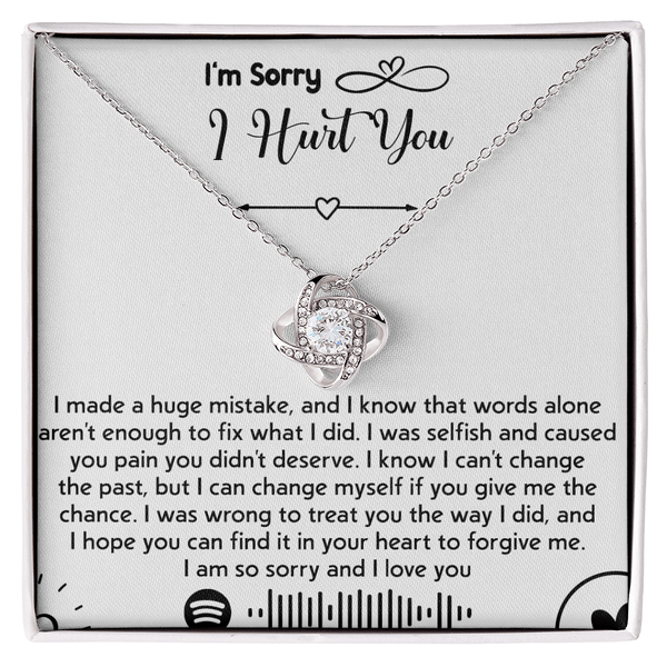 To my Wife [girl friend] - Love Knot Necklace - I'm So Sorry I Hurt You - The Love Sparkle