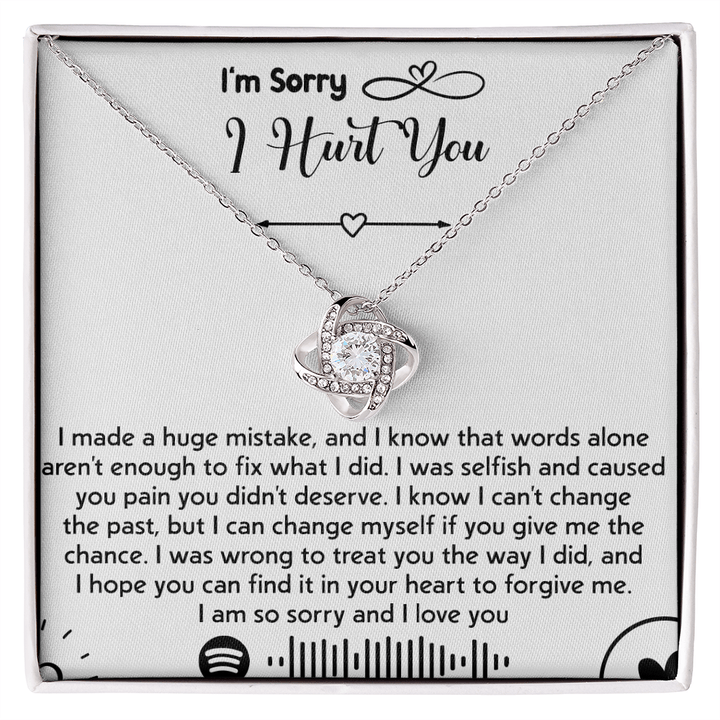 To my Wife [girl friend] - Love Knot Necklace - I'm So Sorry I Hurt You - The Love Sparkle