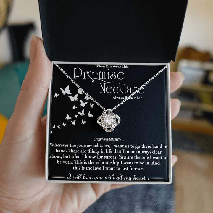 To my Wife - Love Knot Necklace - Hand in Hand - The Love Sparkle