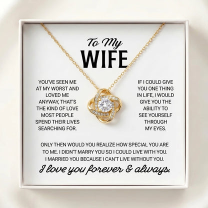 "To My Wife" Love Knot Necklace – Romantic Anniversary, Birthday & Just-Because Gift for Her from Husband - The Love Sparkle