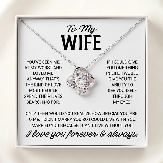 "To My Wife" Love Knot Necklace – Romantic Anniversary, Birthday & Just-Because Gift for Her from Husband - The Love Sparkle
