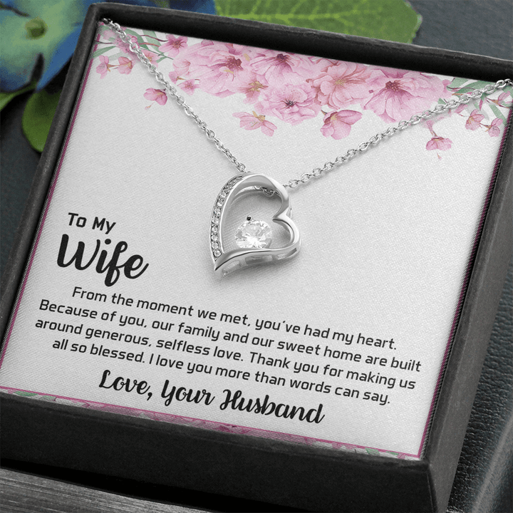 To My Wife - My Heart - Forever love Necklace - A Blessed Home - The Love Sparkle