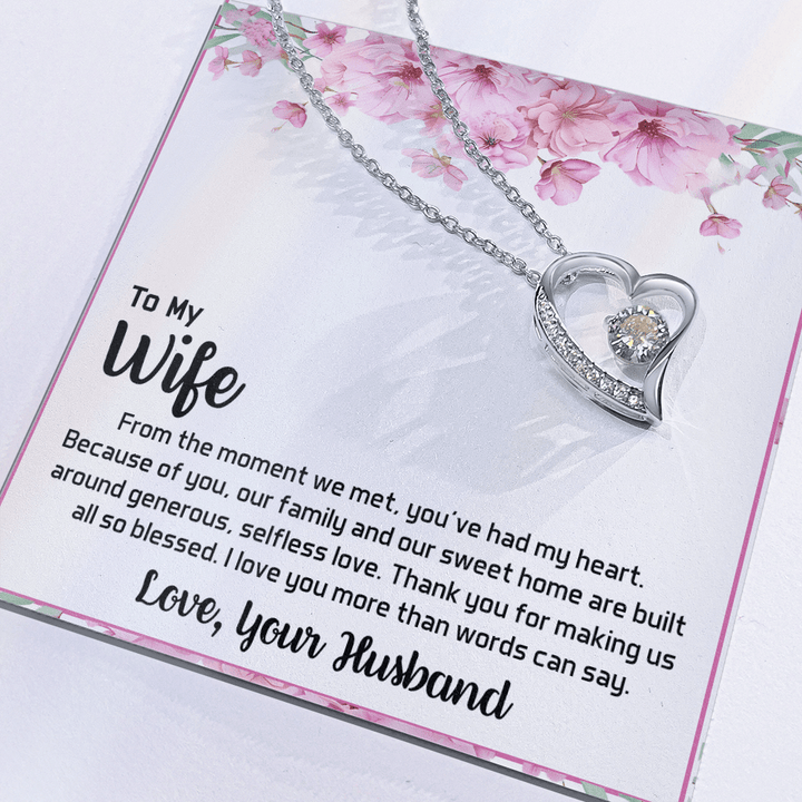 To My Wife - My Heart - Forever love Necklace - A Blessed Home - The Love Sparkle