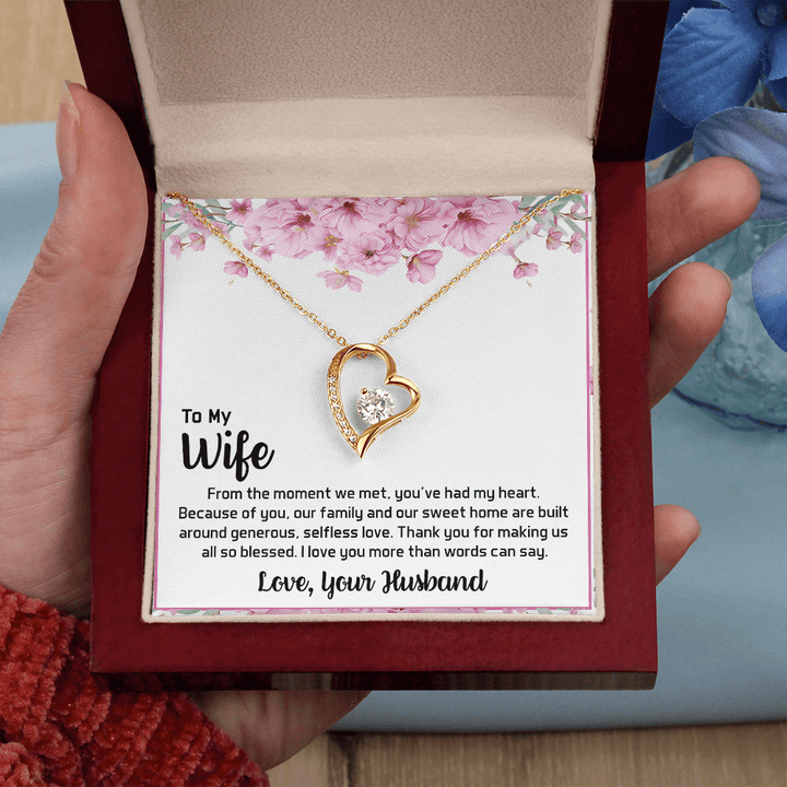 To My Wife - My Heart - Forever love Necklace - A Blessed Home - The Love Sparkle