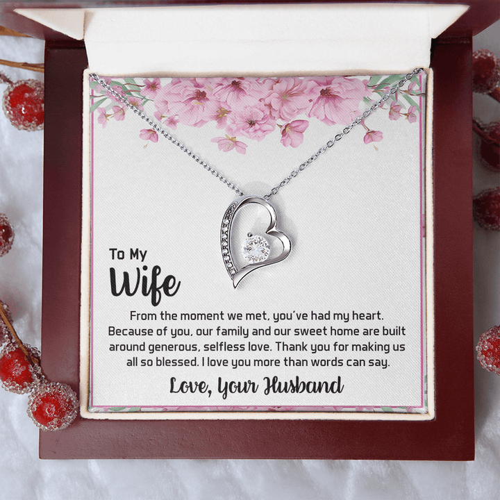 To My Wife - My Heart - Forever love Necklace - A Blessed Home - The Love Sparkle