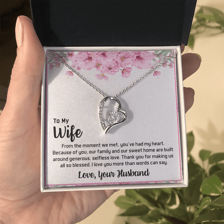 To My Wife - My Heart - Forever love Necklace - A Blessed Home - The Love Sparkle