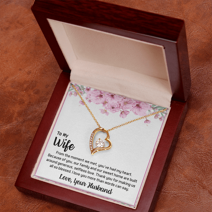 To My Wife - My Heart - Forever love Necklace - A Blessed Home - The Love Sparkle