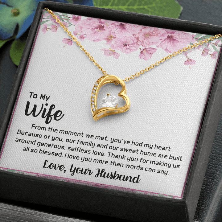 To My Wife - My Heart - Forever love Necklace - A Blessed Home - The Love Sparkle
