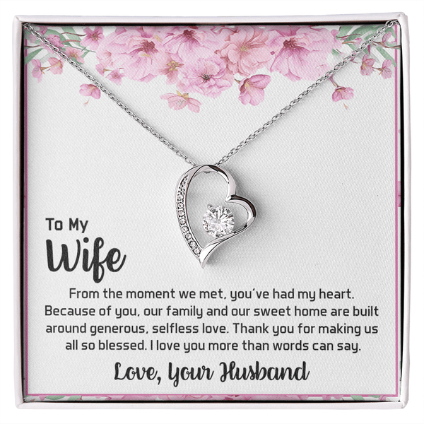 To My Wife - My Heart - Forever love Necklace - A Blessed Home - The Love Sparkle