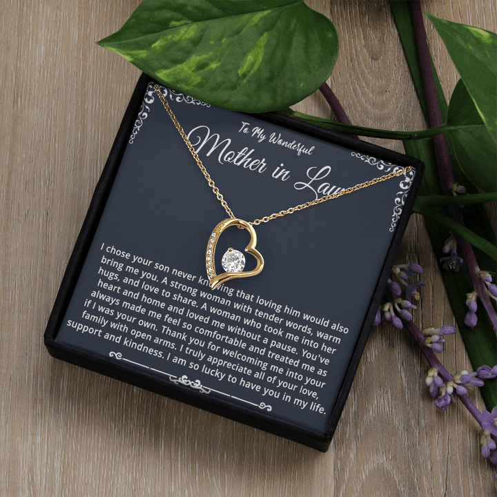 To My Wonderful Mother - in - Law - Forever Love Necklace - "The Blessing of You" - The Love Sparkle