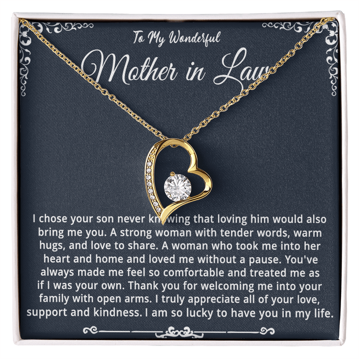 To My Wonderful Mother - in - Law - Forever Love Necklace - "The Blessing of You" - The Love Sparkle