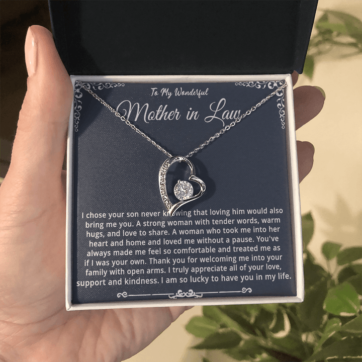 To My Wonderful Mother - in - Law - Forever Love Necklace - "The Blessing of You" - The Love Sparkle