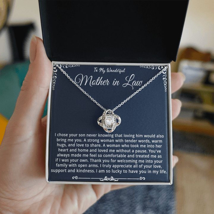 To My Wonderful Mother - in - Law - Love Knot Necklace - "The Blessing of You" - The Love Sparkle