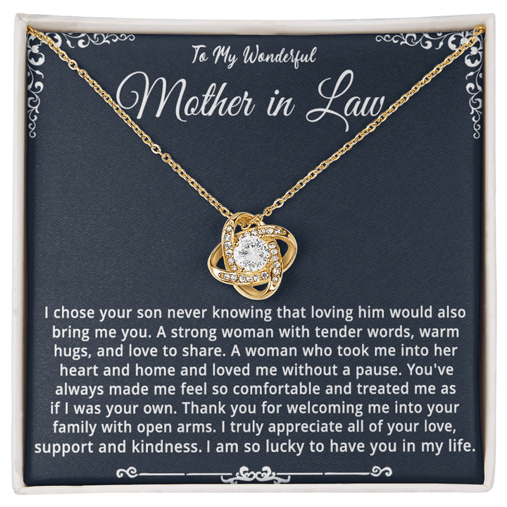 To My Wonderful Mother - in - Law - Love Knot Necklace - "The Blessing of You" - The Love Sparkle