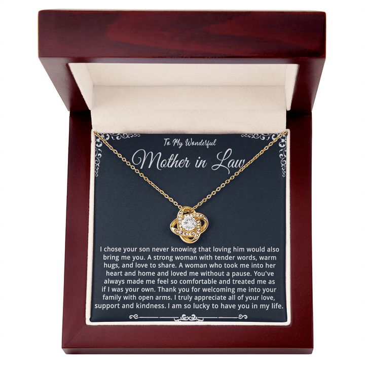 To My Wonderful Mother - in - Law - Love Knot Necklace - "The Blessing of You" - The Love Sparkle