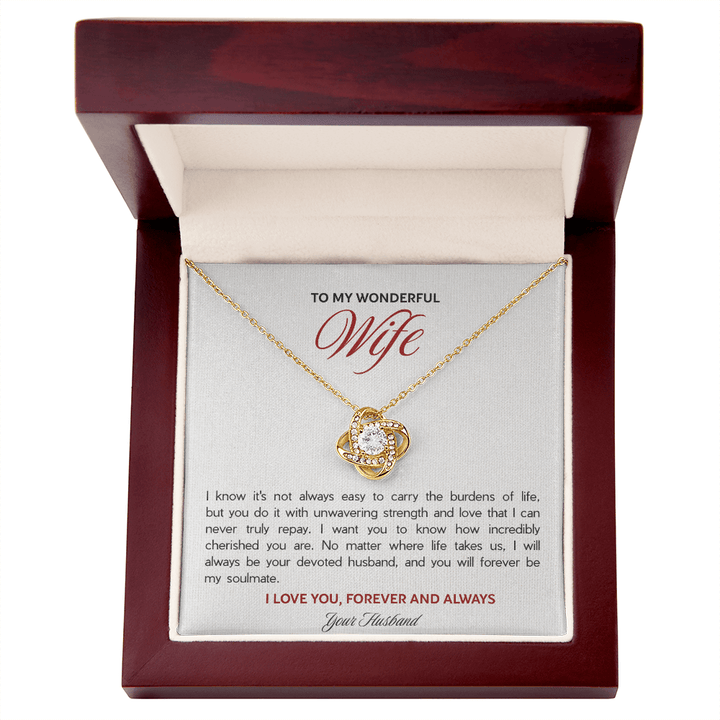 To My Wonderful Wife - The Love Knot Necklace - The Love Sparkle
