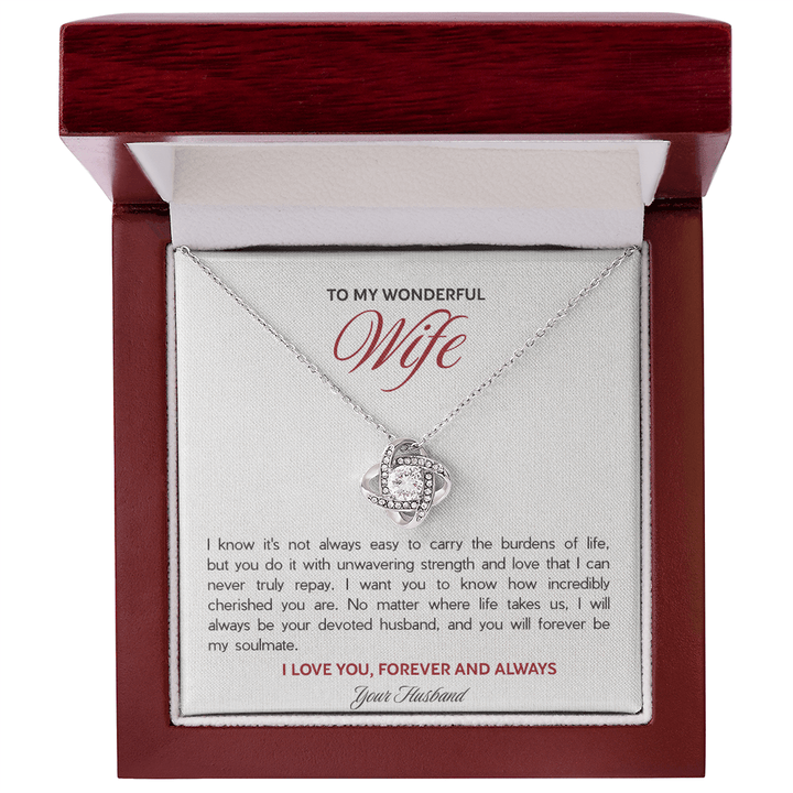 To My Wonderful Wife - The Love Knot Necklace - The Love Sparkle