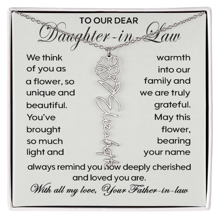 To Our Daughter - in - Law - Personalized Birth Flower Name Necklace - The Love Sparkle