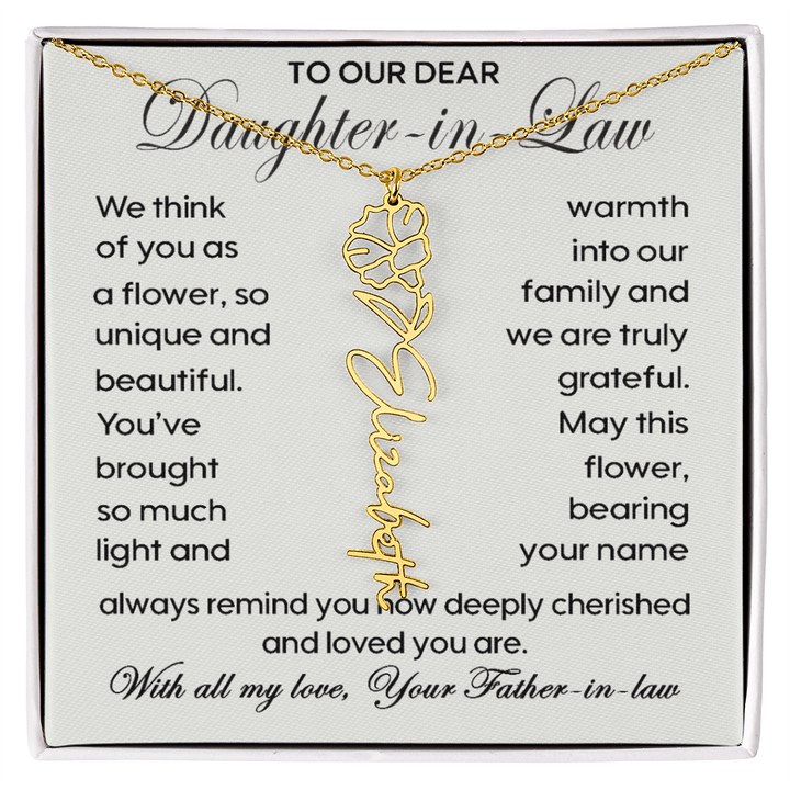 To Our Daughter - in - Law - Personalized Birth Flower Name Necklace - The Love Sparkle