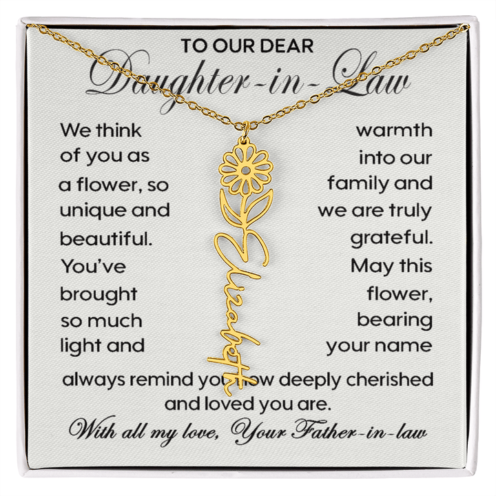 To Our Daughter - in - Law - Personalized Birth Flower Name Necklace - The Love Sparkle