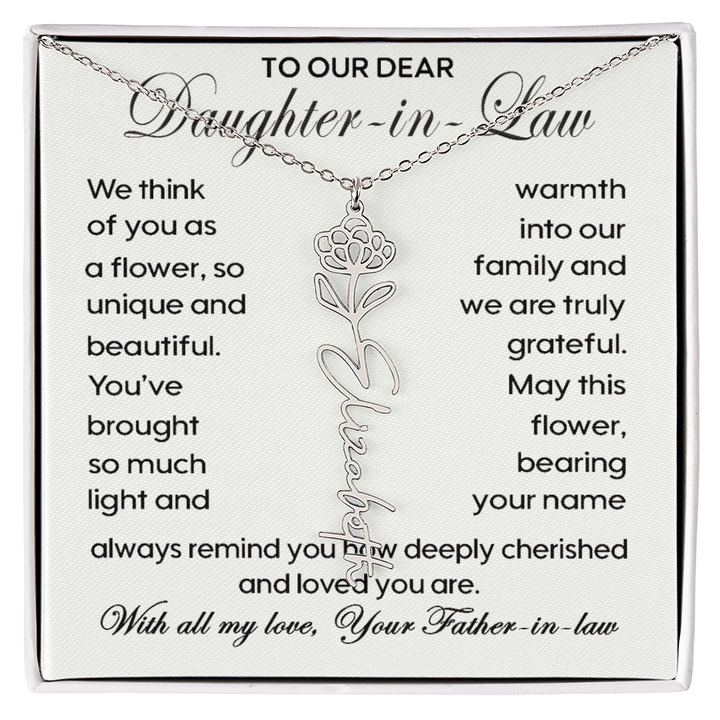 To Our Daughter - in - Law - Personalized Birth Flower Name Necklace - The Love Sparkle