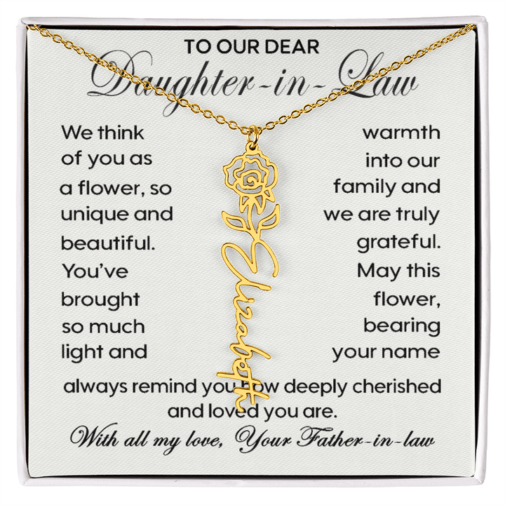 To Our Daughter - in - Law - Personalized Birth Flower Name Necklace - The Love Sparkle
