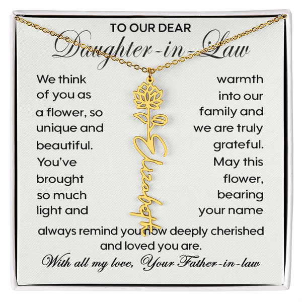 To Our Daughter - in - Law - Personalized Birth Flower Name Necklace - The Love Sparkle