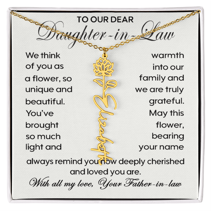 To Our Daughter - in - Law - Personalized Birth Flower Name Necklace - The Love Sparkle