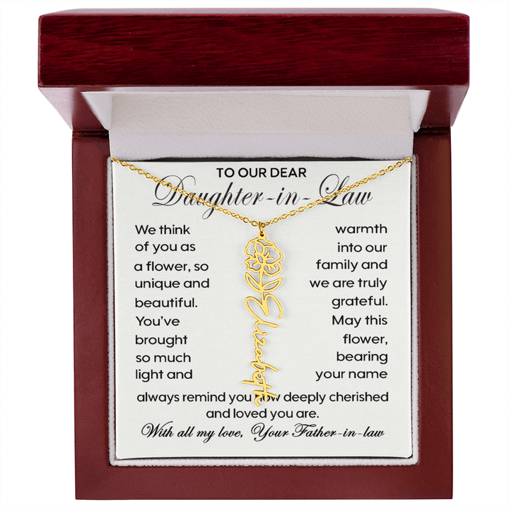 To Our Daughter - in - Law - Personalized Birth Flower Name Necklace - The Love Sparkle
