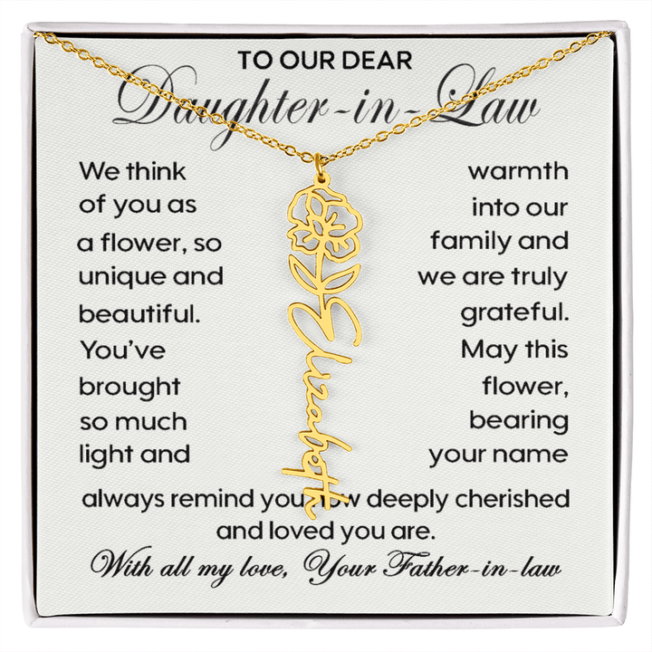 To Our Daughter - in - Law - Personalized Birth Flower Name Necklace - The Love Sparkle