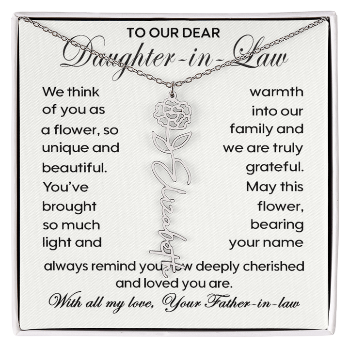 To Our Daughter - in - Law - Personalized Birth Flower Name Necklace - The Love Sparkle