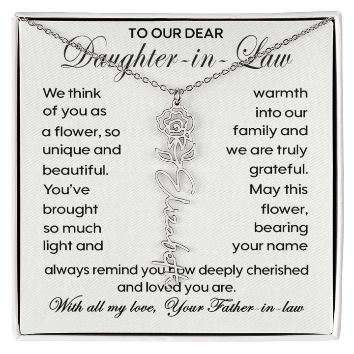 To Our Daughter - in - Law - Personalized Birth Flower Name Necklace - The Love Sparkle