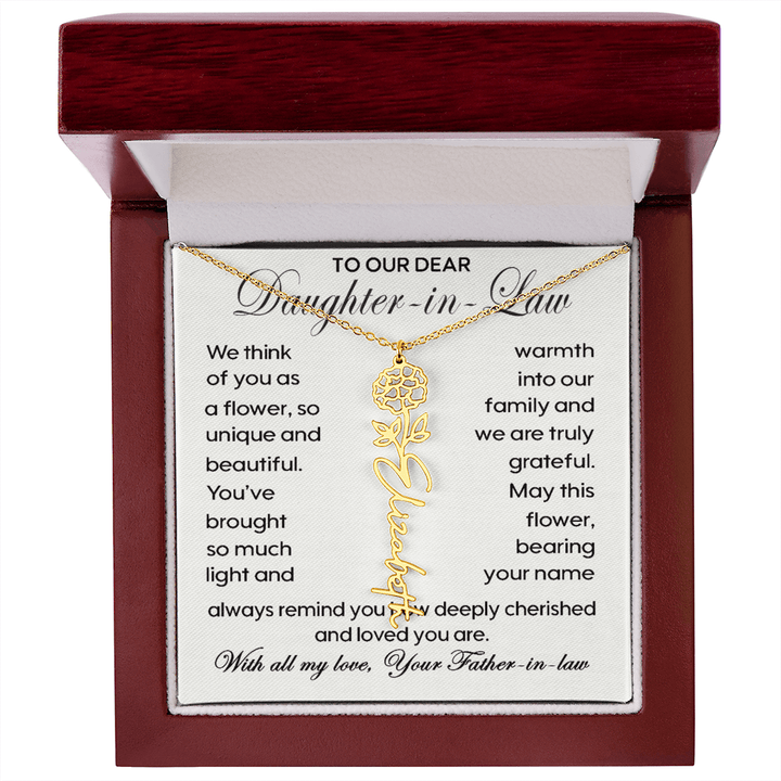 To Our Daughter - in - Law - Personalized Birth Flower Name Necklace - The Love Sparkle