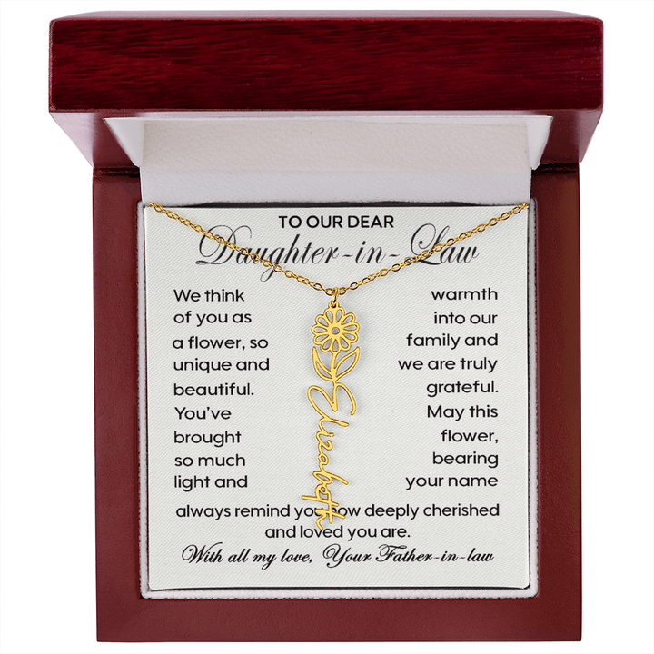 To Our Daughter - in - Law - Personalized Birth Flower Name Necklace - The Love Sparkle