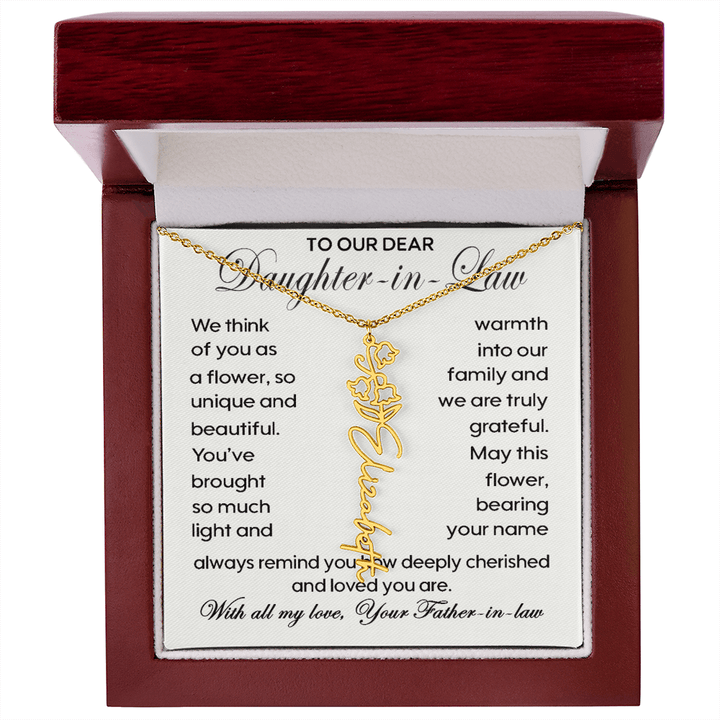 To Our Daughter - in - Law - Personalized Birth Flower Name Necklace - The Love Sparkle