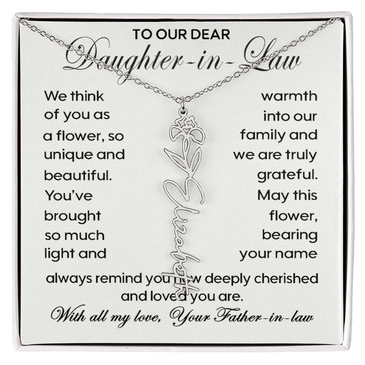 To Our Daughter - in - Law - Personalized Birth Flower Name Necklace - The Love Sparkle