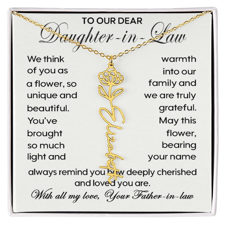 To Our Daughter - in - Law - Personalized Birth Flower Name Necklace - The Love Sparkle