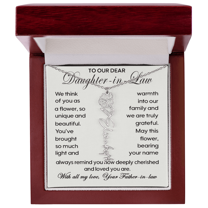 To Our Daughter - in - Law - Personalized Birth Flower Name Necklace - The Love Sparkle