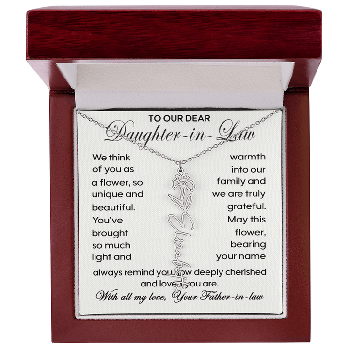 To Our Daughter - in - Law - Personalized Birth Flower Name Necklace - The Love Sparkle